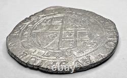 1625-49 (ND) Angleterre / Grande-Bretagne 1/2 Couronne Pièce d'argent Nettoyée