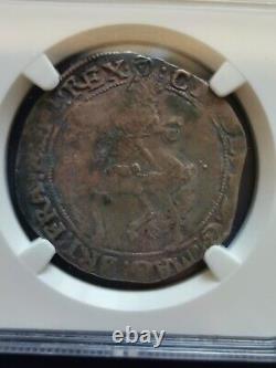 1641-1643 Grande-bretagne 1/2 Demi Couronne Argent Coin King Charles I Ngc F-détails