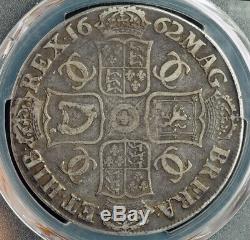 1662, La Grande-bretagne, Charles Ii. Belle Grande Couronne Argent Coin. Pcgs Vf-35