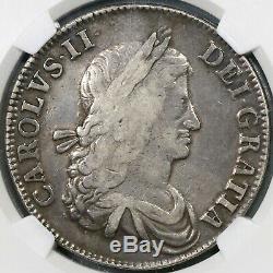 1662 Ngc Vf 25 Charles II Couronne Angleterre Grande-bretagne No Rose Coin (19082505c)