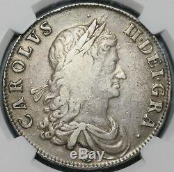1662 Ngc Vf 30 Charles II Couronne Angleterre Grande-bretagne Bord Année Coin (19122601c)