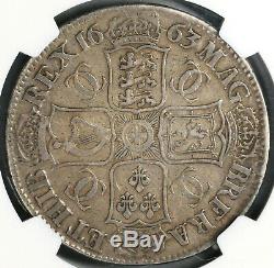 1663 Ngc Vf 20 Charles II Couronne Rare Stops Rx Grande-bretagne Coin (de 19071901c)