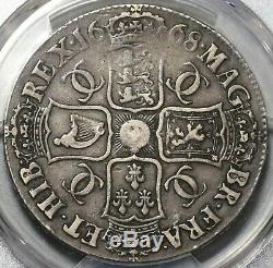 1668 Pcgs Vf Det Charles II Couronne Angleterre Grande-bretagne Silver Coin (20041302c)