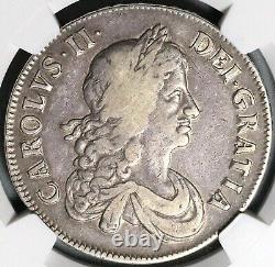 1670 NGC VF 30 Couronne Charles II Rare Angleterre Grande-Bretagne Pièce de monnaie (23041101C)