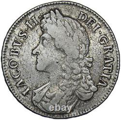 1687 Crown James II Pièce D'argent Britannique Nice