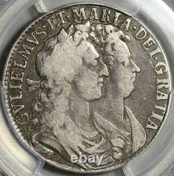 1689 Pcgs Vf 25 William Mary 1/2 Crown Great Britain Silver Coin (21010402c)