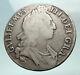 1695 Grande-bretagne Royaume-uni Britannique Roi Guillaume Iii Antique Silver Crown Coin I82272