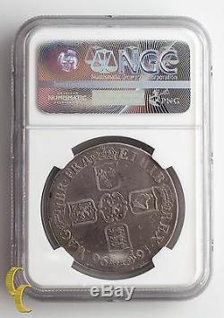1696 Angleterre (grande-bretagne) Couronne Graded Vf Détails Par Ngc Silver Coin, Km # 486