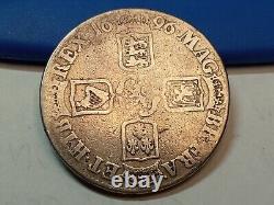 1696 Grande-Bretagne William III Couronne d'argent 3e buste OCTAVO (Lot# F28)
