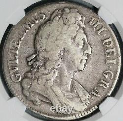 1696 Ngc F 12 William III Crown Silver Great Britain Third Bust Coin (21020204c)