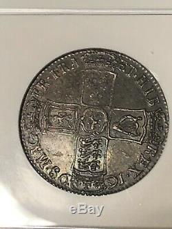 1698 Grande-bretagne Angleterre Decimo 1/2 C Couronne Pièce D'argent Ngc Ms 62 Rare