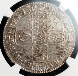 1698, Grande-bretagne, Guillaume Iii. Grande Pièce De Couronne Certifiée Silver 1/2. Ngc Unc+