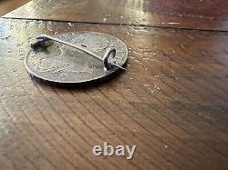 1707 Queen Anne Crown Argent Grande-bretagne Angleterre Brooch Pin Toned Reverse Nice