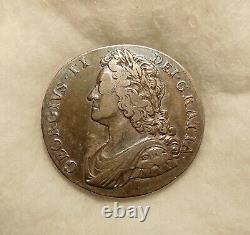 1735 Grande-bretagne Silver Crown Plumes & Roses George II Sharp Looking Coin