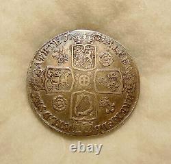 1735 Grande-bretagne Silver Crown Plumes & Roses George II Sharp Looking Coin