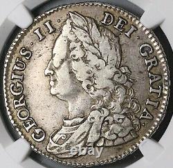 1743 NGC VF 30 Georges II 1/2 Couronne Grande-Bretagne GEORGIUS Pièce d'argent rare (23102201D)