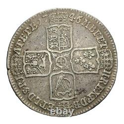 1746 Grande-Bretagne George II LIMA Demi-couronne en argent Pièce en argent VF30 Dét AnacsLL