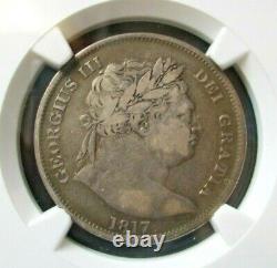 1817 Grande-bretagne 1/2c Crown Bull Head Silver Coin George III Ngc Vf-20