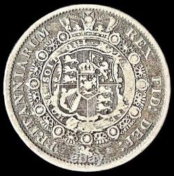 1817 Royaume-Uni Grande-Bretagne Demi-couronne Ancienne Pièce en argent 925 George III.
