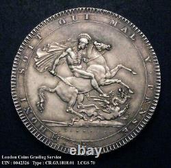 1818 Fem George III Silver Crown Coin VIII Lcgs 70 (ms60)