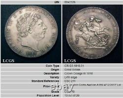 1818 Fem George III Silver Crown Coin VIII Lcgs 70 (ms60)