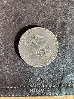 1818 GRANDE-BRETAGNE ROYAUME-UNI Roi George III VINTAGE Pièce de couronne en argent antique