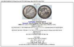 1818 Grande-bretagne Royaume-uni George III Vintage Antique Silver Crown Coin I87166