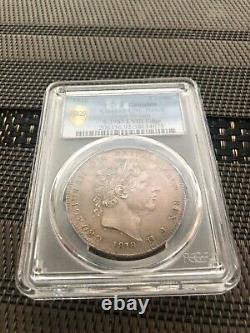 1818 Grande-bretagne Royaume-uni LVIII George III Crown Sliver Coin Pcgs Unc Nice Tonique