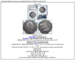 1818 Grande-bretagne Royaume-uni Roi George III Old Antique Silver Crown Coin Ngc I87202