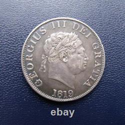 1819 Demi-couronne Coin Roi George Iii. 925 Argent. Pièces Britanniques