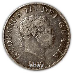 1819 Grande-Bretagne George III Demi-Couronne Très Beau VF Pièce, Traces de Cheveux #1399