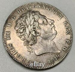1819 LIX Grande-bretagne Silver Crown Ef Extra Fine George III World Coin