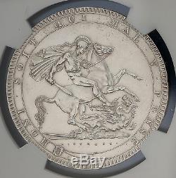 1819 LIX Grande-bretagne Silver Crown Km # 675 S. 3787 Ngc Au George III Rare Coin