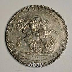 1819 LIX Silver Great Britain Crown George III Pièce Extra Fine/au Rare