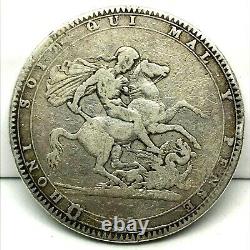 1819 LX Grande-bretagne George III Crown Silver Coin Km # 675 Avec Mono -rare