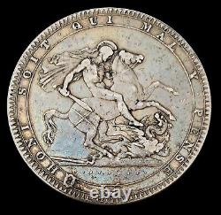 1819 Royaume-uni 1 Couronne Grande-bretagne. 925 Pièce D'argent #0424