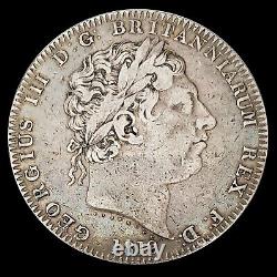 1819 Royaume-uni 1 Couronne Grande-bretagne. 925 Pièce D'argent #0424
