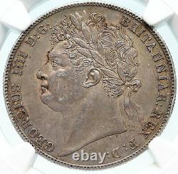 1820 Grande-bretagne Royaume-uni Roi George IV Silver Half Crown Cowin Ngc Au 58 I83987