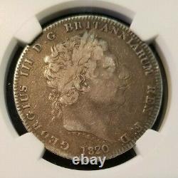 1820 LX Grande-bretagne Silver Crown George III Ngc Vf 25 Great Natural Surfaces