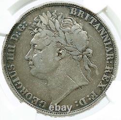 1821 Grande Britaine Royaume-uni Roi George IV Grand 0,84 Oz Argent Crown Pièce Ngc I117851
