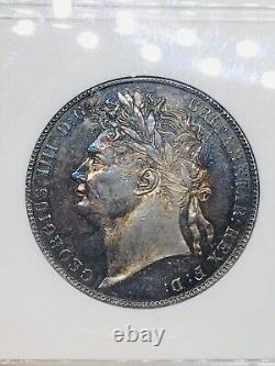 1821 Grande-bretagne George IV 1/2 Silver Half Crown Anacs Ms 63 Meilleure Date
