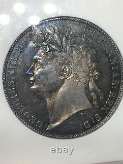 1821 Grande-bretagne George IV 1/2 Silver Half Crown Anacs Ms 63 Meilleure Date
