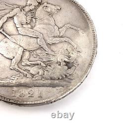 1821 U. K. Great Britain Crown Secundo George IIII Silver Coin