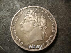 1821 Vf Xf Grande-bretagne Angleterre George IV Crown Nice Coin Ohx