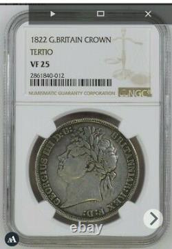 1822 Grand Grand Grand Grand Grand Crown Silver Coin Tertio George IV Ngc Vf-25