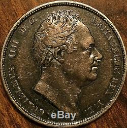 1834 Uk Grande-bretagne Argent Demi-couronne Coin Fantastique Tonifiée Exemple