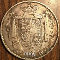 1836 UK GB Grande-Bretagne Pièce de monnaie demi-couronne en argent