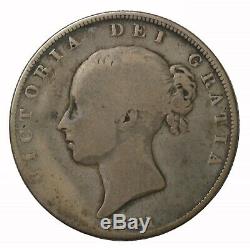 1841 Grande-bretagne Argent Demi Couronne 1/2 Reine Victoria Coin Km # 740 Date De Clé