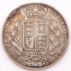 1844 Grande-Bretagne Couronne en argent TTB détails griffures initiales BF