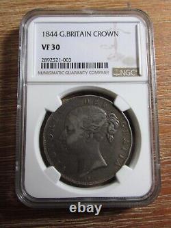 1844 Grande-bretagne Silver Crown Ngc Vf30